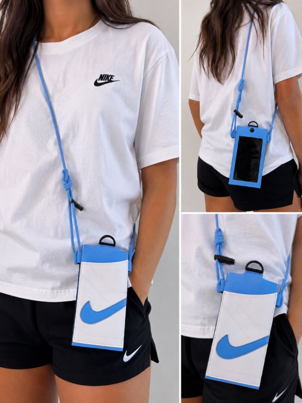 🔥 Nike Premium Phone Crossbody Bag – University Blue & White – $39